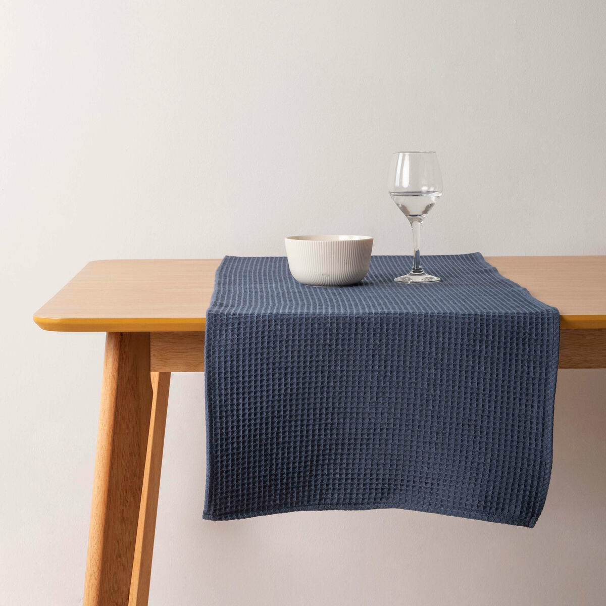 Bordslöpare Belum Waffle Grå 45 x 140 cm